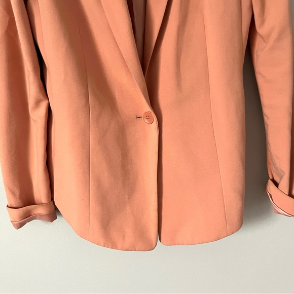 BCBGMaxAzria β’ peach moto open blazer jacket with knit stretch panels - Picture 9 of 16